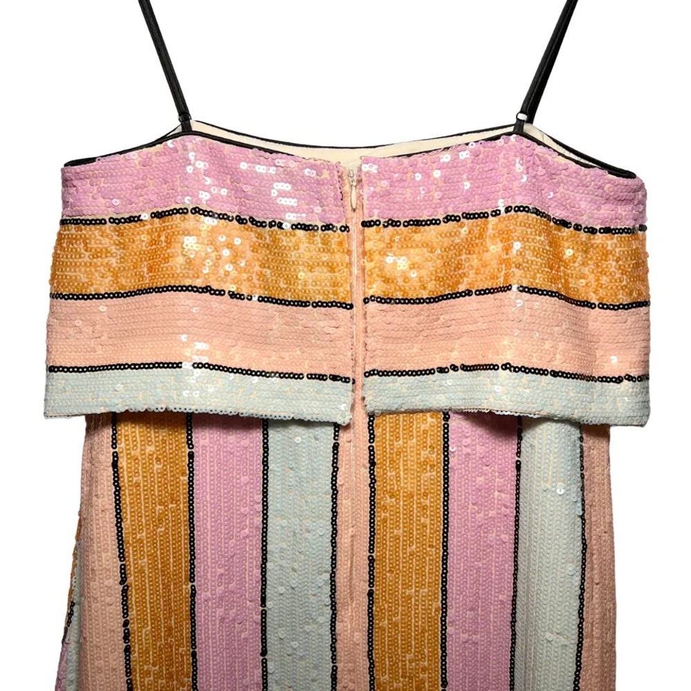 COPY - Gianni Bini | Alston Stripe Sequin Dress NWT size 6, 10 orange pink - Picture 9 of 11